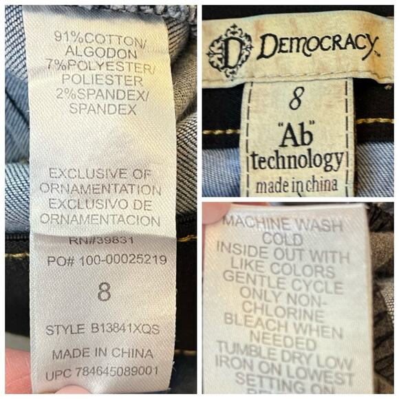 Democracy Jeans Ab Technology Skinny Ankle Mid Rise Medium Wash Women’s Size 8 - Picture 5 of 6